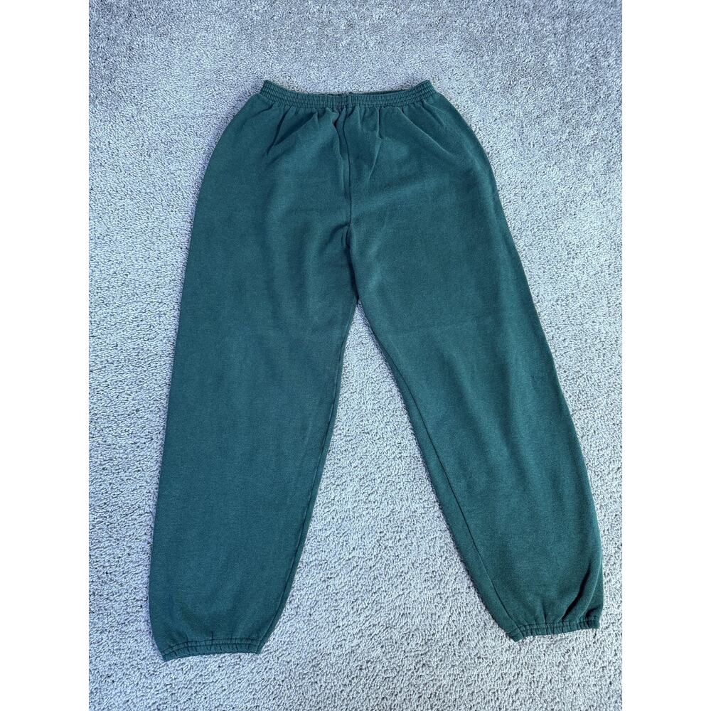VTG Tultex Pants Mens XL Green Fleece Sweatpants Tapered Elastic Waist 90s